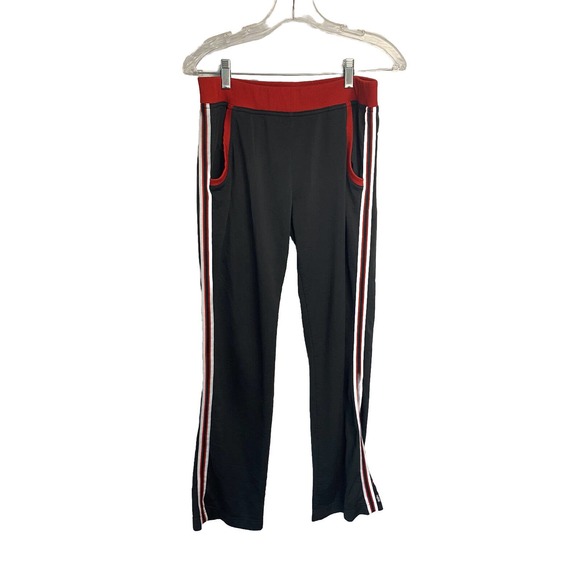 Vintage Y2K Nike Striped‎ Logo Black And Red Sweatpants Track pants Size Medium - Picture 1 of 3